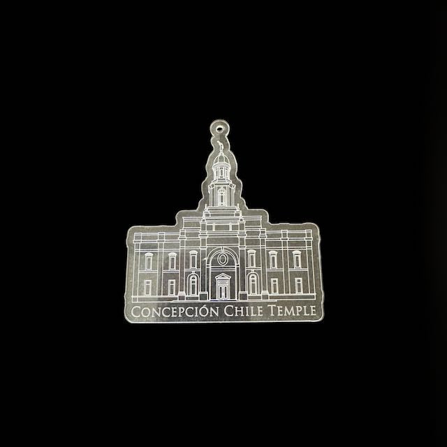 Concepcion Chile Clear Engraved Acrylic LDS Temple Christmas Ornament