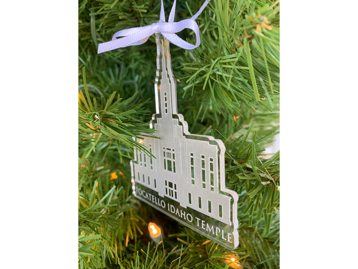 Red Cliffs Utah Engraved Acrylic LDS Temple Christmas Ornament