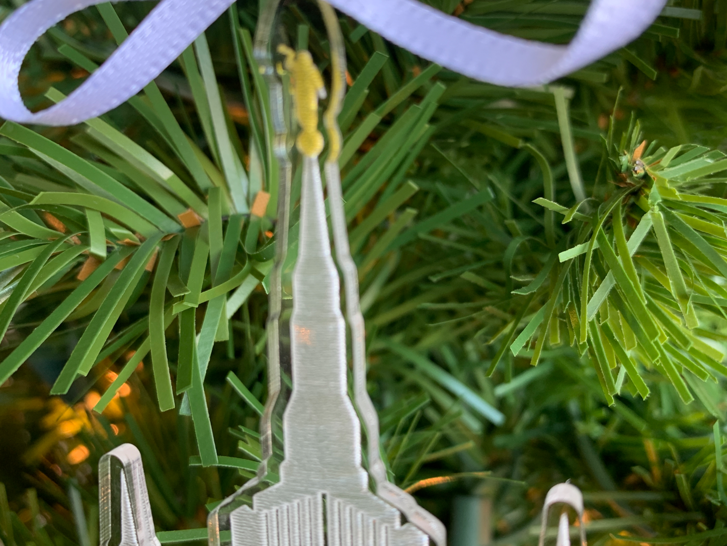 Portland Oregon Engraved Clear Acrylic LDS Temple Christmas Ornament