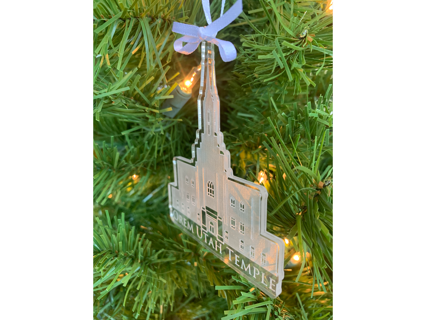 Orem Utah Engraved Acrylic LDS Temple Christmas Ornament