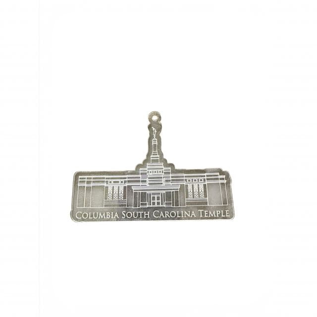 Columbia South Carolina Clear Scored Acrylic LDS Temple Christmas Ornament