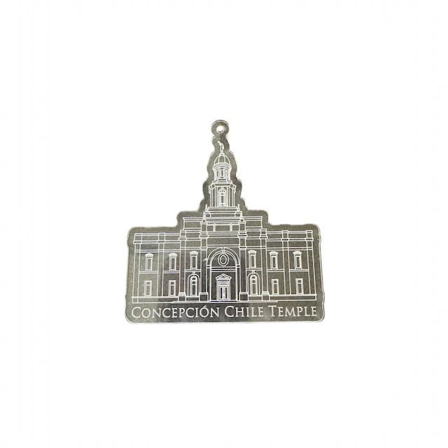 Concepcion Chile Clear Engraved Acrylic LDS Temple Christmas Ornament