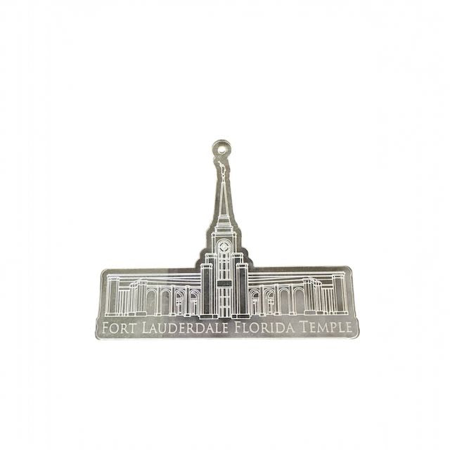 Fort Lauderdale Florida Clear Engraved Acrylic LDS Temple Christmas Ornament