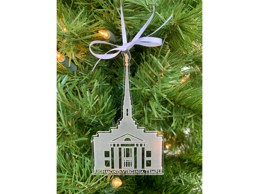 Richmond Virginia Engraved Clear Acrylic LDS Temple Christmas Ornament