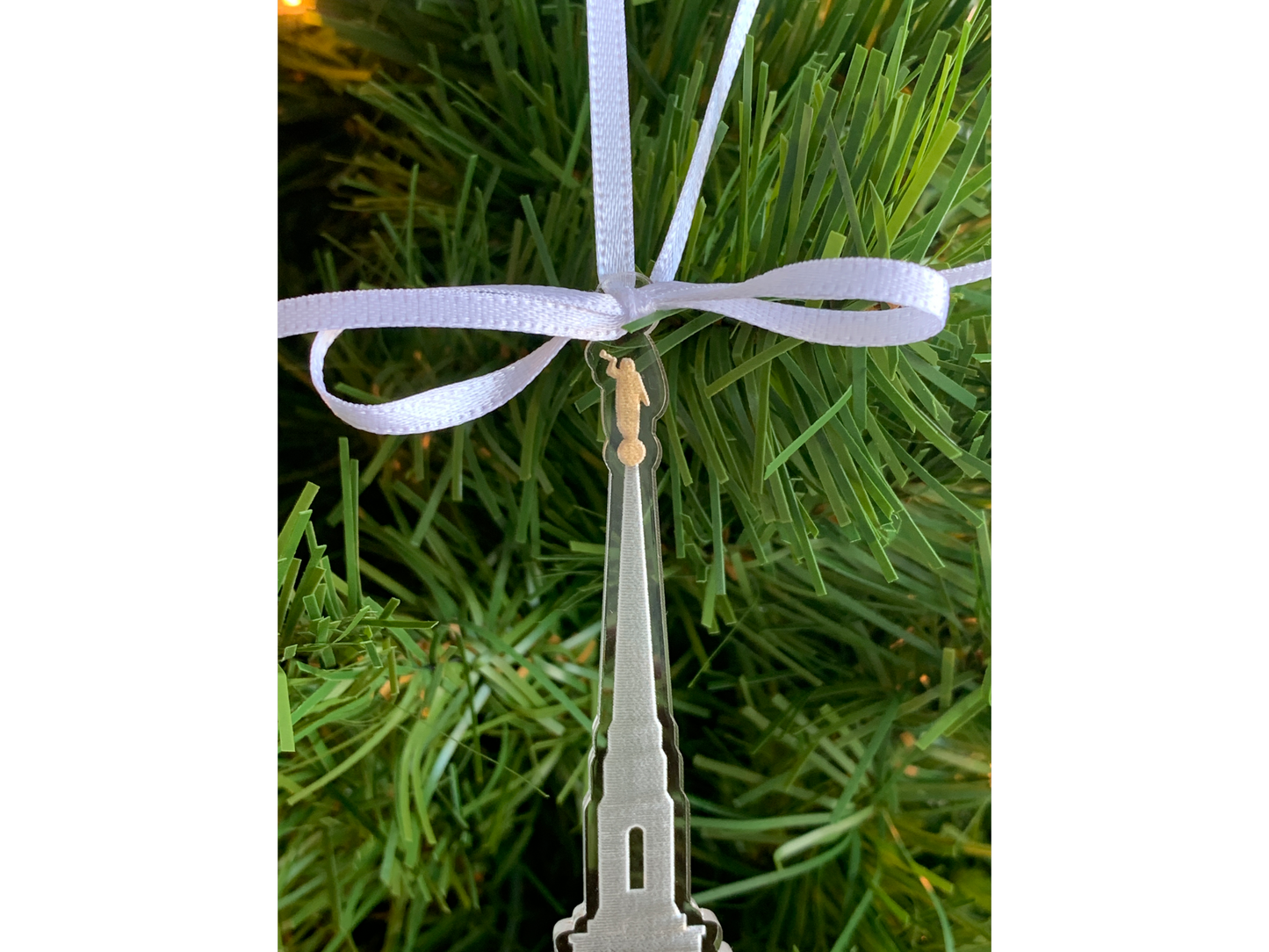 Richmond Virginia Engraved Clear Acrylic LDS Temple Christmas Ornament